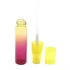 Bouteille de Parfum rechargeable en verre transparent Portable de 5ml, avec Spray, couleurs arc-en-ciel, flacons vides pour cosmétiques, atomiseur, 50 pièces/lot