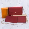 3-delige set ontwerpers Damestassen topkwaliteit crossbody tas portemonnee rugzak handtassen portemonnees kaarthouder schouderkettingen draagtas met doos