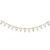 Flaggor Vintage Jute Hessian Burlap Bunting Love Heart Banners Party Flag Diy För Bröllop Banner Garland Tent Decor Dekoration