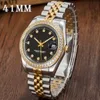 Mens automatic Mechanical 41mm Watches montre de luxe full stainless steel Sapphire glass 5 ATM waterproof super luminous men Wristwatches for u1 Diamond watch