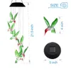 Color Changing Solar Power Wind Chime Hummingbird Butterfly Waterproof Outdoor Christmas Decoration Light for Patio Yard Garden