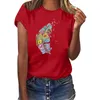 レディースTシャツ女性用TシャツショートスリーフパターンファッションルーズプルオーバーOネックレディーTシャツトップレディースグラフィック女性ティー