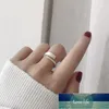 Anillo de dedo abierto esmerilado de Plata de Ley 925, anillo geométrico Simple de moda para mujer, accesorios de fiesta, regalos de joyería S-R742