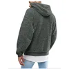 Felpe con cappuccio in pile oversize da uomo, maglione invernale spesso e caldo, pullover da uomo, autunno solido, streetwear