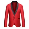 Heren One Button Sjaal Kraag Wit Tuxedo Blazer Merk Slim Fit Patchwork Blazer Jas Mannelijke Party Bruiloft Groomsman Suit 210522