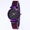 Quadrante con cielo stellato con diamanti Bellissimo orologio da donna al quarzo viola Orologi da donna Orologi da polso casual da donna alla moda