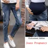 GB-KCool Jeans maternità per donna incinta Pantaloni gravidanza Pantaloni in vita elasticizzato Plus Size Black 210622