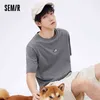 SEMIR T-Shirts à manches courtes hommes 2021 été nouveau motif amusant Hit couleur Couple t-shirt garçons blanc t-shirt mode G1222