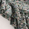 Mulheres elegante plissado mini vestido primavera floral impressão vintage partido senhoras moda manga longa bodycon es 210515