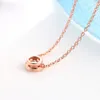 Gewoon Kleine Ronde 1 Zirconia Rose Goud Kleur Hanger Ketting Hot Sieraden voor Vrouwen en Meisjes N388 N453 N454