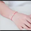 Lien, Chaîne Bracelets Bijoux Drop Delivery 2021 Ceinture De Corde Rouge Chinoise Avec Zircon Lunette Réglage Cuivre Partie Sier Plaqué Or Pour Femme Homme H