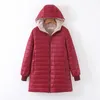 Women's Down & Parkas 2022 Autumn And Winter Washed Cotton Loose Hooded Mid-length Lamb Wool Coat Warm Jacket For Daily Wear Casual Guin22
