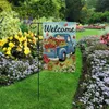 Spring and Summer Garden Flag Welcome Flags Linen Double Sided Printing 30 * 45cm 8 Colors T500875