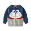 Baby Boy Tröjor Lion Elephant Pattern Print Fashion Toddler Varm Sweater Coats Stickad Pullover Toddler Girl Winter Clothes Y1024