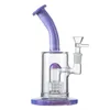 Kleurrijke Matrix Dome Perc Hookahs 8.6 Inch Heady Glass Bongs Splash Guard Birdcage Percolators Waterleidingen Groen Blauw Roze Paars Olie DAB RIGS