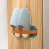 Wall-mounted Toilet Shoe Rack Household Door Storage Space Saving Drain Bathroom Slippers 210423