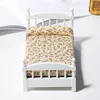 1/12 simpatico letto in legno in miniatura soggiorno giocattolo arredamento mobili modello ornamento giocattoli educativi per bambini regali per bambini