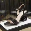 designer high-quality womens sandals Classic Buckle Strap Sequined Cloth lady genuine leather shoe summer fashion chunky high-heeled shoes