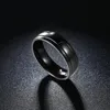 Anneaux de mariage Mode 6mm Titane Acier Noir Couleur Bague Hommes Bague de Fiançailles Bijoux Fête Pour Homme