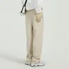IDEEFB Męskie spodnie Wiosna Koreański Wszechstronny Wszechstronny Prosta Elastyczna Talia Sznurka Solid Color Casual Spodnie 9Y5409 210524