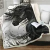 Kasta filt Galloping Horses 3D Printed Plush Bed Stead för barn Sherpa Home Couch Quilt Cover Fleece Filtar8850510