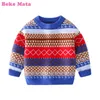 BEKE MATA Children Sweaters Boys 2021 Autumn Vintage Toddler Boy Sweaters Pullover Striped O-neck Kids Clothes Tops 2-7 Years Y1024