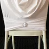 Couverture arrière de chaise Chiavari en Spandex blanc, 10 pièces, avec cantonnière et bande de diamant, pour décor de fête prénuptiale et de mariage