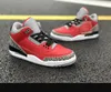 أعلى 3 أسمنت Red Men Basketball Shoes 3s Fire Red-Cemement Grey-Black Womens Outdoor Sports Sneakers Running Ck5692-600 with Box206W