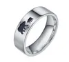 Black Mama Bear Ring Band vinger roestvrijstalen moeder zoon Animal Cub ringen voor vrouwen mode sieraden moederdag cadeau wil en sandy