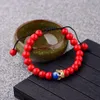 Bracelet pour hommes de mode Natural Bright Black Black Stone rouge Turquois Bracelet perlé 2020 Bracelet à couple Unisexe Gift Bijoux