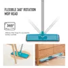 Mop rotante automatico con secchio piatto Squeeze Hand Free Wringing Magic Microfiber Pads Home Kitchen Floor Cleaning 210805