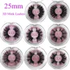 Cílios 25mm Mink Fofo Atacado Dramático Longo Grosso Feito à Mão Tira Completa Cílios Crueltyl Free Pacote de Cílios Desarrumados Ferramentas de Maquiagem Série E