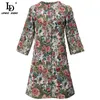 Summer Fashion Runway Elegant Outwear Overcoat Women Crystal Beaded Flower Print Vintage Jacquard Long Coat 210522