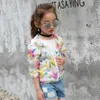 Girls Summer Outerwear Flower Coat Long Sleeve Children's Jacket Teenage Kids Clothes 6 8 10 12 14 Year 210527