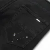 Мужская мода Slim Black Jeans 2021 Новые заклепки растягивающие брюки краска реактивные брюки карандаш случайные уличные одежды Одежда G0104