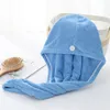 Microfiber Szybki suchy prysznic Włosy Czapki Ręcznik Suszenie Wrap Damskie Dziewczyny Dama Ręczniki Quickdry Hat Cap Turban Head Bathing Tools WMQ965