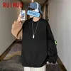 Ruihuo Bearカジュアルスウェット男性トップス原宿ストリートウェアメンズ服面白いプルオーバー男性スウェットヒップホップ2xl 2021 Spring Y211118