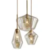 Lámparas colgantes Lámpara de vidrio LED posmoderna Comedor nórdico Café Transparente / Color champán Lámparas colgantes Luminaria