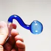 14mm männliche Verbindung handgefertigte Glas Ölbrenner Rohr bunte Dicke Glas gebogene Schüssel für Rauchen Hookh Rig Wasser Bubbler Bong Adapter Zubehör Großhandel