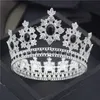 Vintage Kreis Diadem Royal Queen König Kristall Kopfschmuck Hochzeit Krone Braut Tiaras Festzug Kopf Ornament Party Haarschmuck X0625