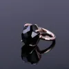 Kayfany 2021 Irregular Wedding Necklace-Earrings-Ring Black Crystal Rose Gold Plated Jewelry Set Women Girlfriends Gift