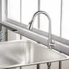 43cm Pull-out Stainless Steel Faucets HouseholdPolishing Rotate Mixer Tap Multifunction Water Tap Kitchen Faucet 210719