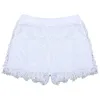 Verão feminino doce bonito crochê em camadas shorts de renda skorts calças curtas femininas