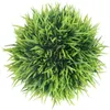 Fleurs décoratives couronnes mini plante artificielle plastique faux herbe verte herbe faux vert arbustes topiaires avec pots gris pour la salle de bain maison de la maison de