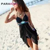 PARAKINI Plus Size Vintage Tankini Women Print Two Piece Swimsuit with Skirt Summer Swimwear Beach Large Bathing Suit 210722