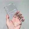 CRYTAL CLEAR CLEAR SOFT TPU WSKAZÓWKI WSKAZÓWKI Z KREDYTOWĄ KARTĘ KARTĘ KIERZU CART KIETNA DLA IPHONE 12 11 PRO MAX XR A42 A52 A72 Airbag Four Corner przezroczysty telefon Powrót Skóra