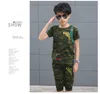 2 sztuk Baby Boys Noworodka Krótki Rękaw Casual Set Summer Koreański Dzieci Odzież Dzieci Ustawia Cute Cartoon Koszulki Spodnie 5CS348 x0802