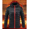 Women USB Electric Battery Heated Jackets Outdoor Long Sleeves Heating Hooded Coat Warm Winter Thermal Clothing 211013