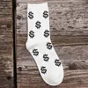 Homens Dólar dos EUA Impressão de Algodão Meias Respirável Casual Esporte Sock Moda Moda Hosiery Alta Qualidade 5 Cores