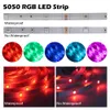 Luz LED Luz RGB 5m 10m 20m Tuya Smart RGB Cor Mutangle Flexible LED luz Bluetooth Music Control RGB Fita LED